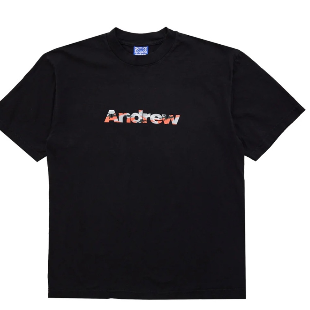 Andrew Miami Camo Logo Tee Black - S